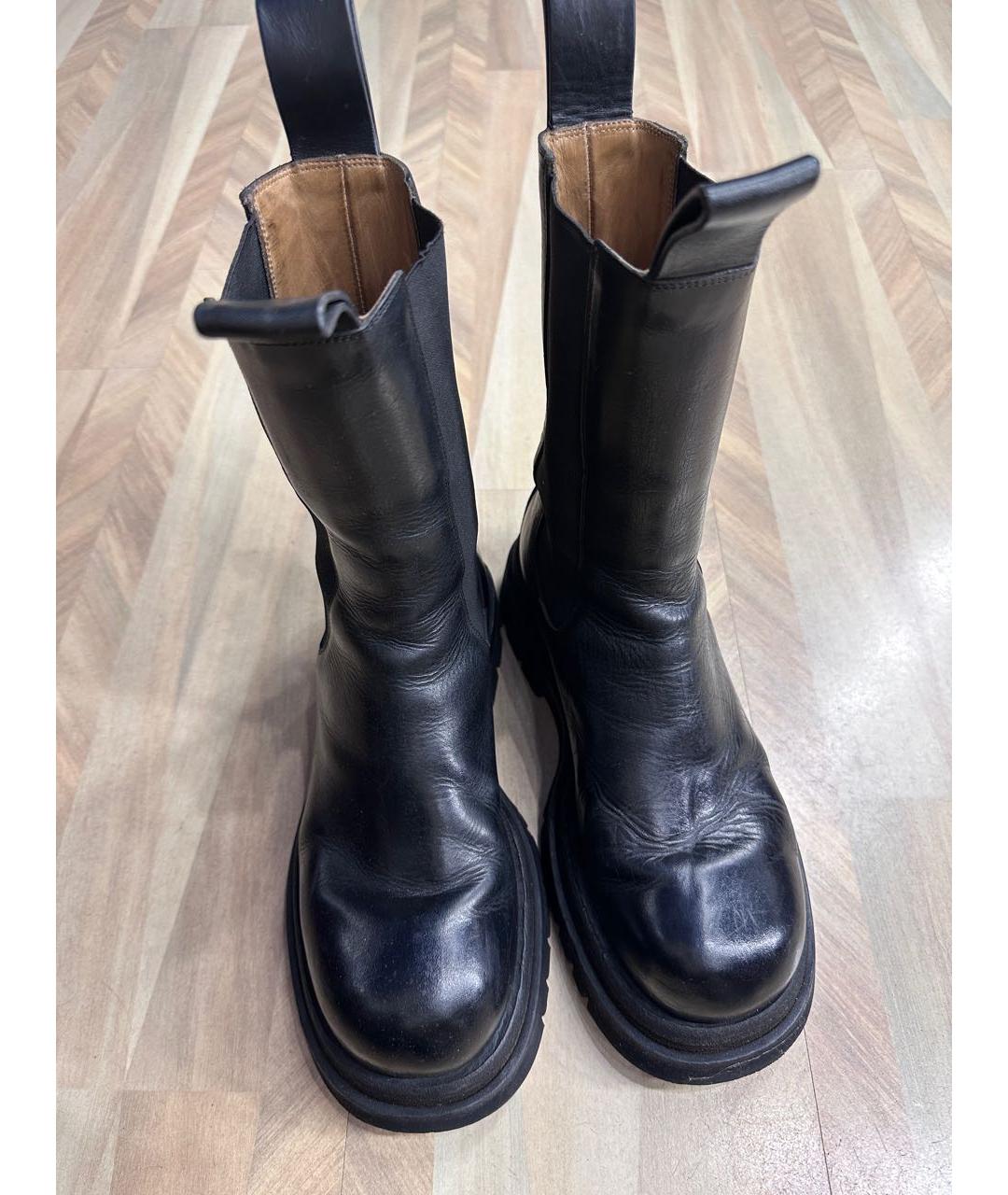 BOTTEGA VENETA Черные кожаные полусапоги, фото 3