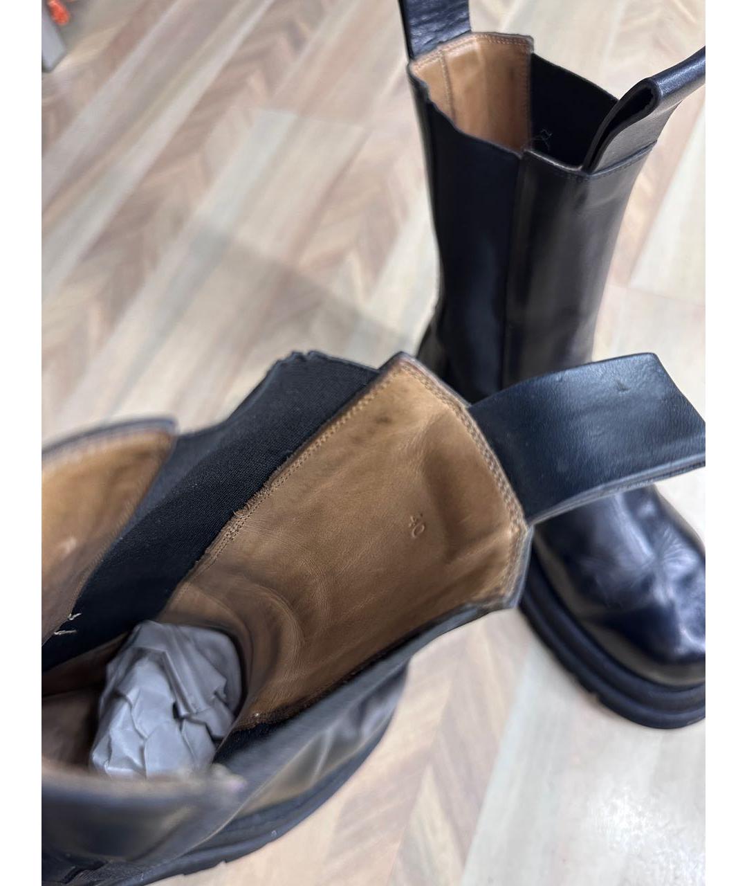 BOTTEGA VENETA Черные кожаные полусапоги, фото 6