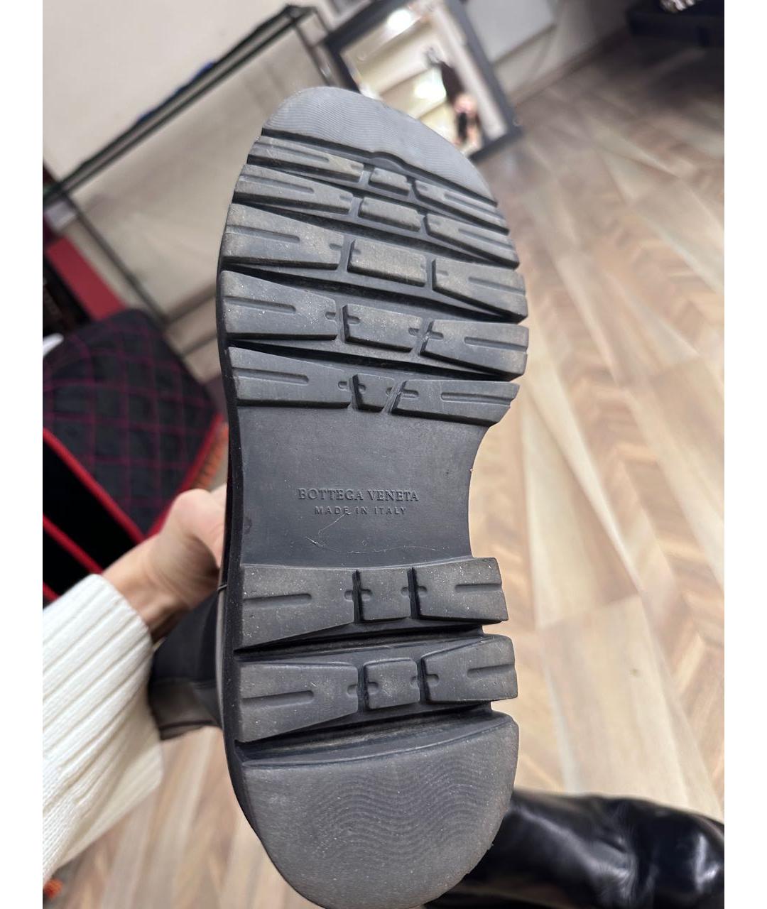 BOTTEGA VENETA Черные кожаные полусапоги, фото 8