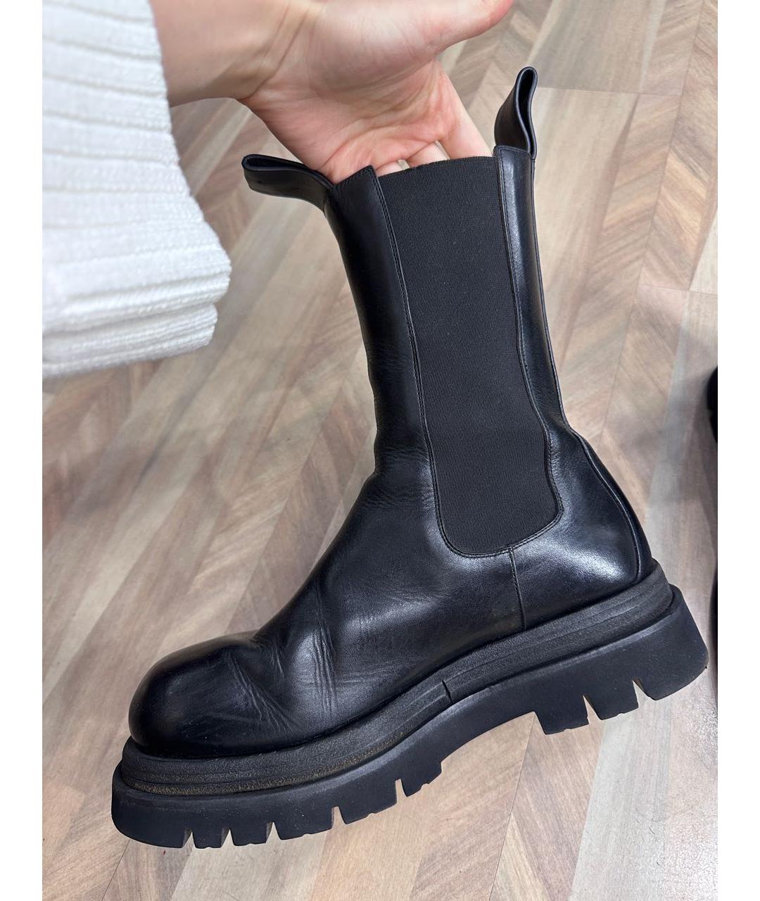 BOTTEGA VENETA Черные кожаные полусапоги, фото 9