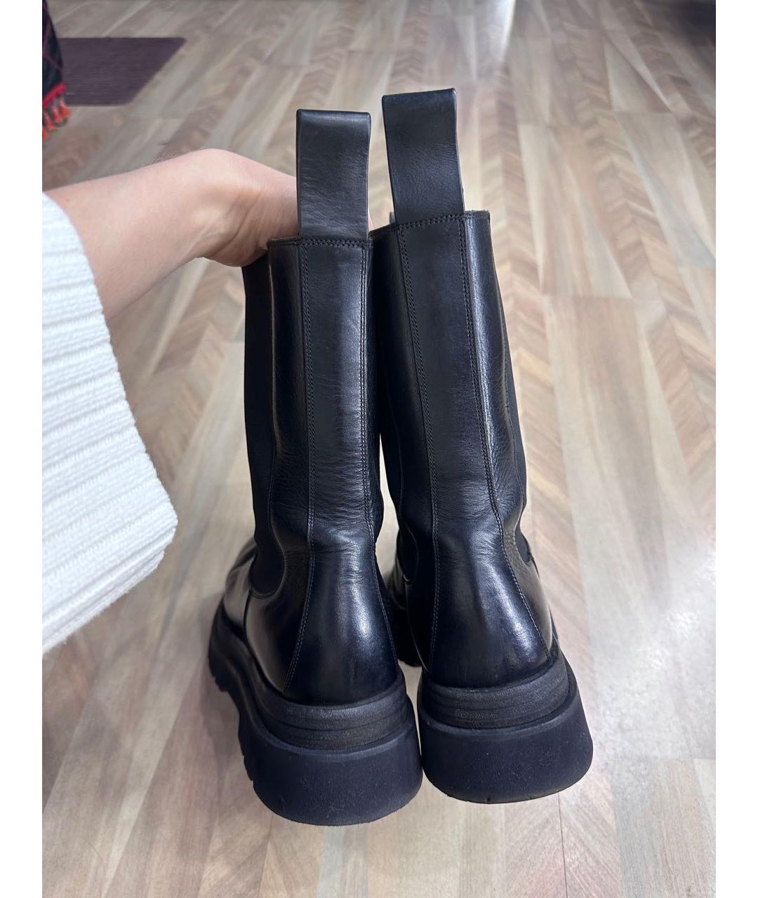 BOTTEGA VENETA Черные кожаные полусапоги, фото 4