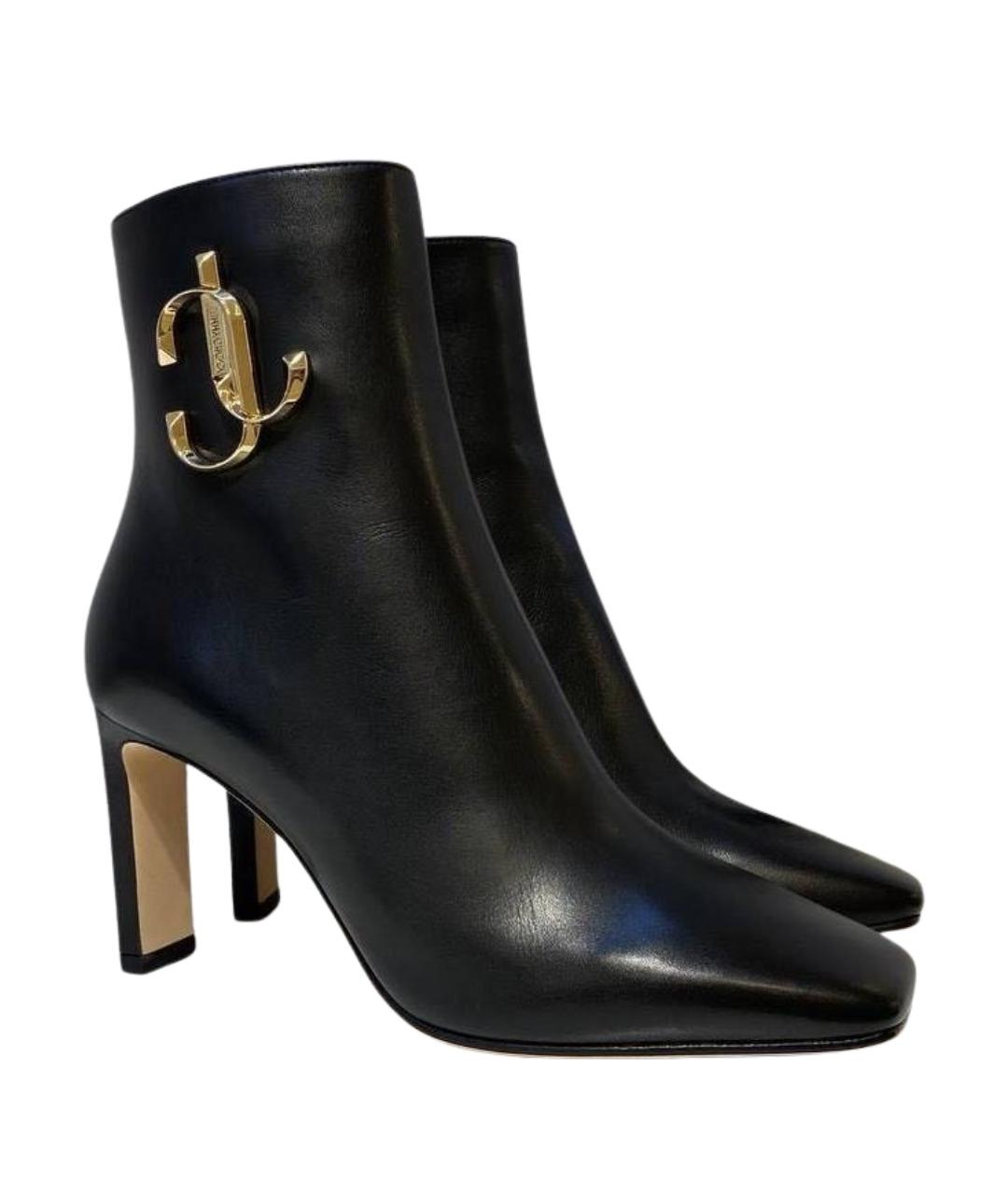 JIMMY CHOO Черные кожаные ботильоны, фото 1