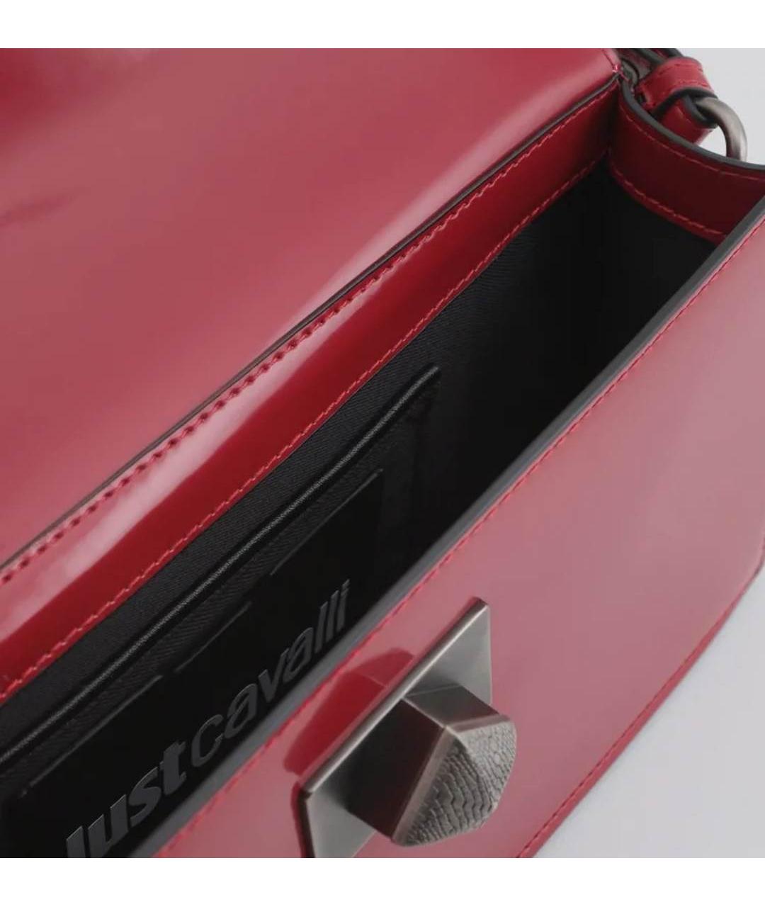 JUST CAVALLI Красная сумка с короткими ручками из искусственной кожи, фото 3