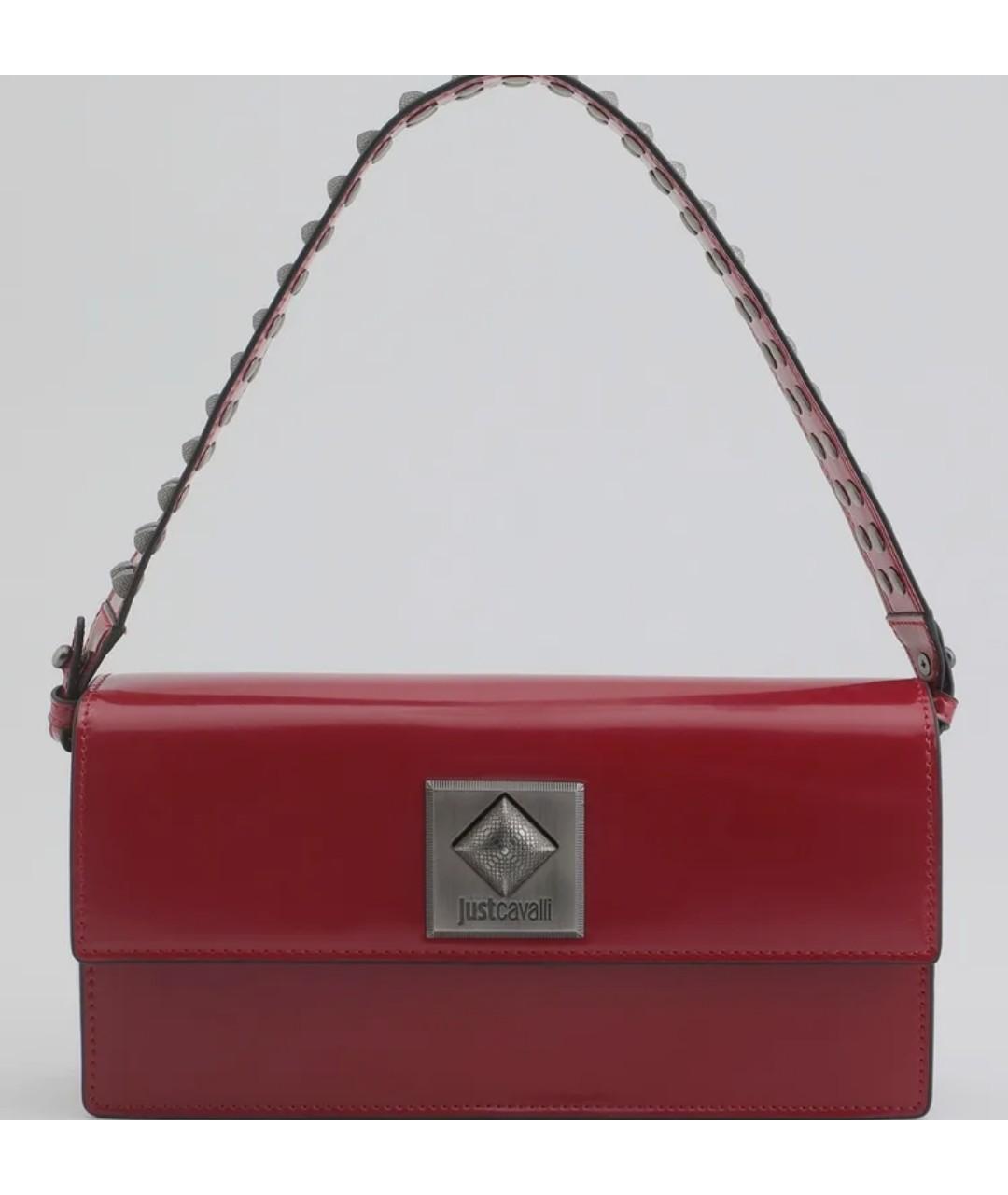 JUST CAVALLI Красная сумка с короткими ручками из искусственной кожи, фото 6