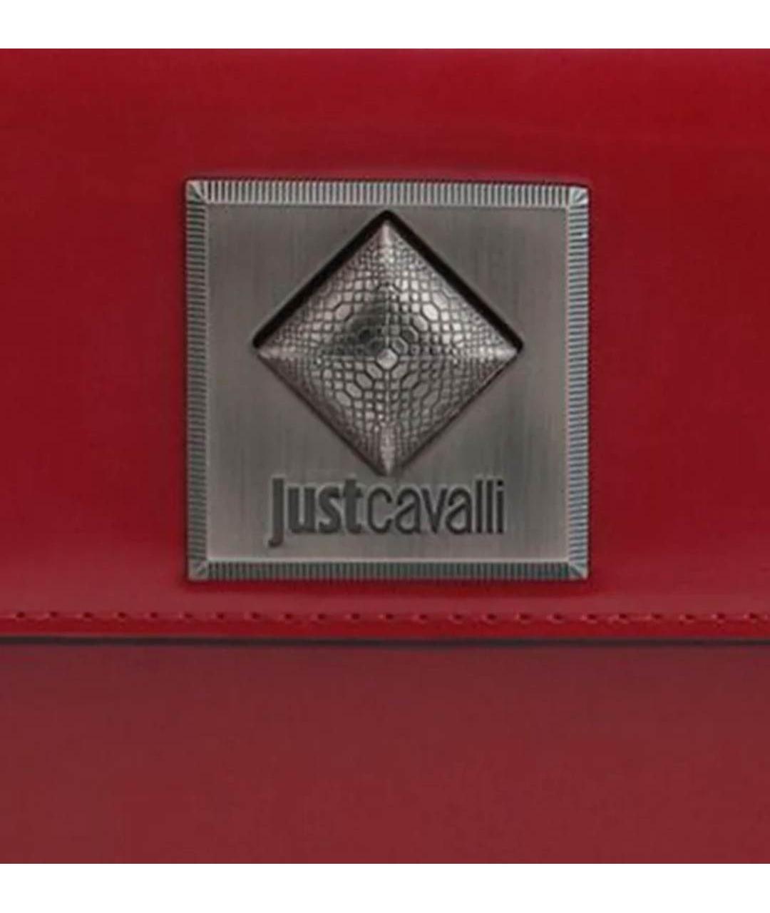 JUST CAVALLI Красная сумка с короткими ручками из искусственной кожи, фото 4
