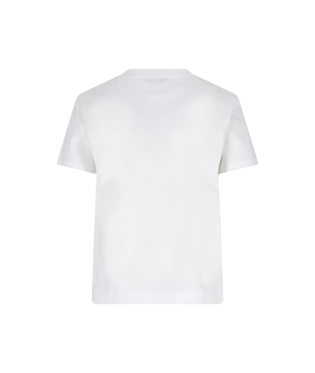 MAX MARA Белая хлопковая футболка, фото 2
