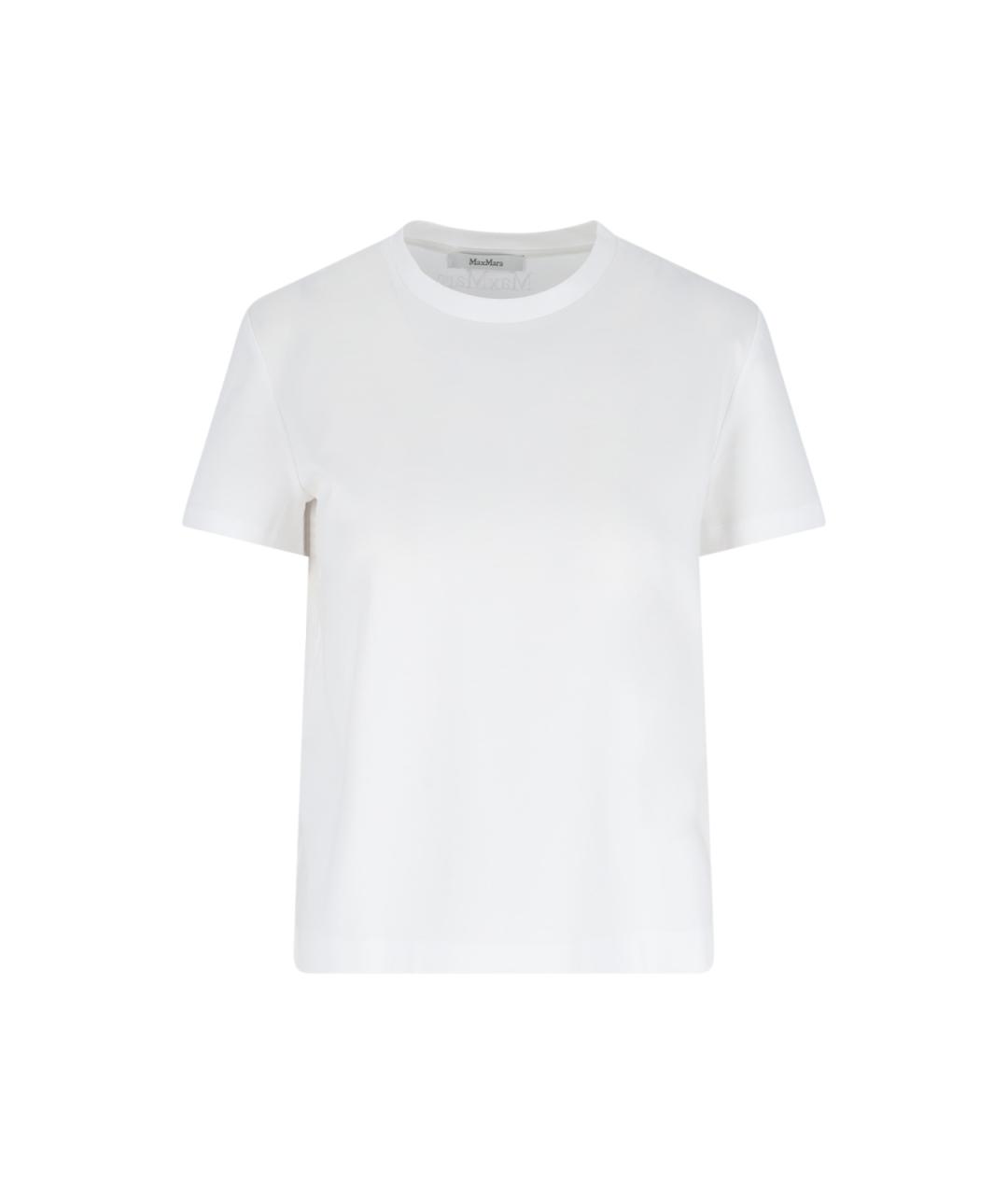 MAX MARA Белая хлопковая футболка, фото 1