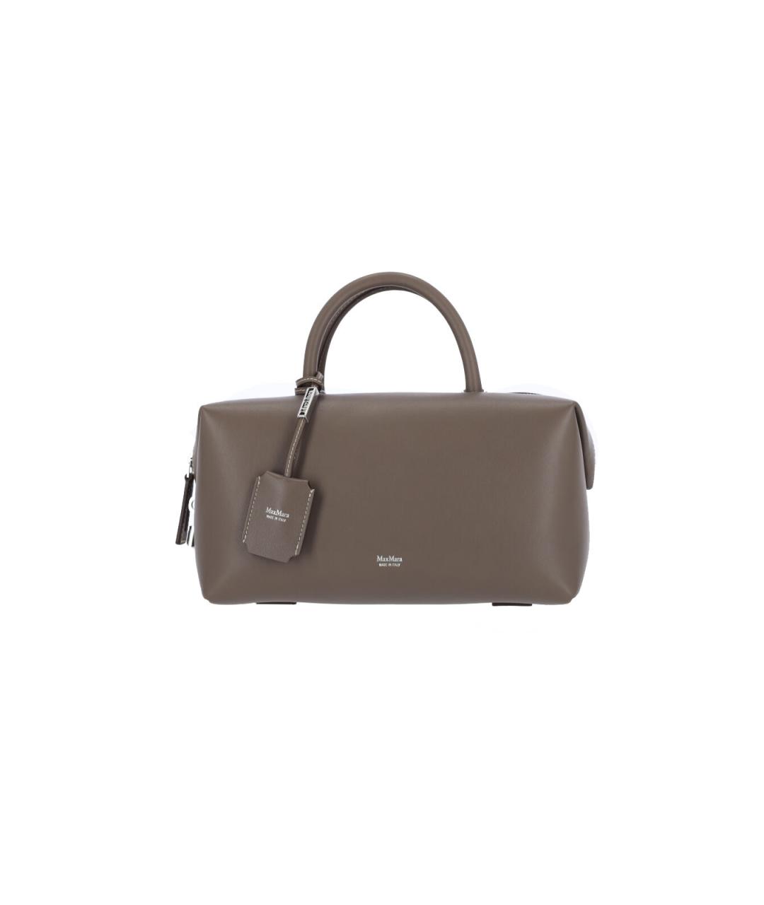 MAX MARA Бежевая кожаная сумка с короткими ручками, фото 1