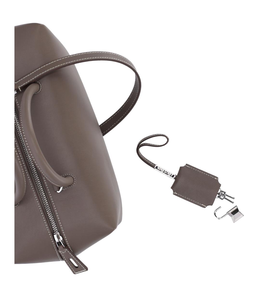 MAX MARA Бежевая кожаная сумка с короткими ручками, фото 4