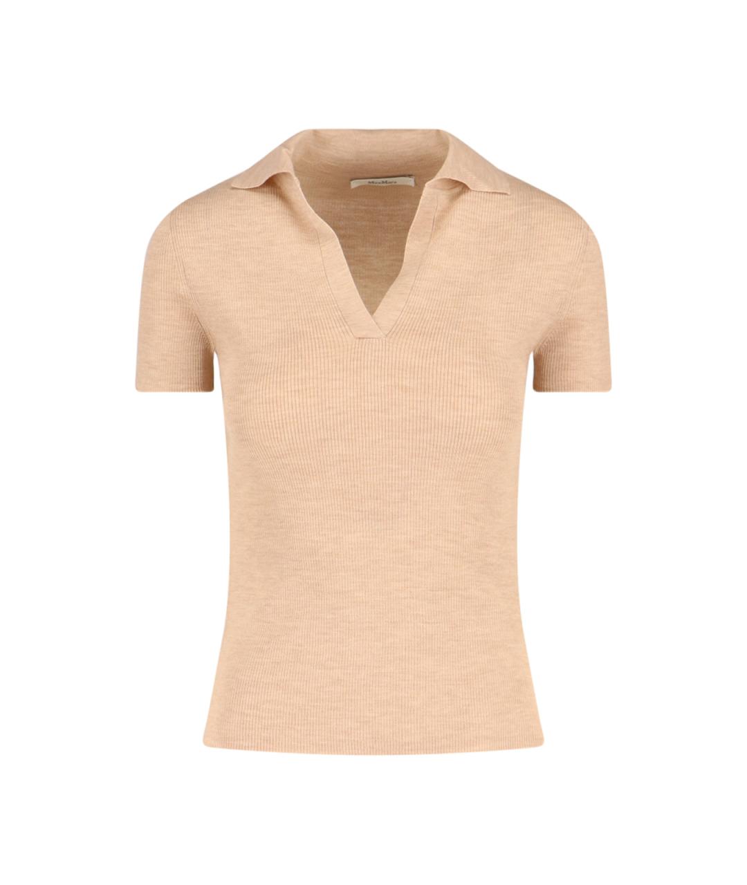 MAX MARA Бежевая шерстяная футболка, фото 1