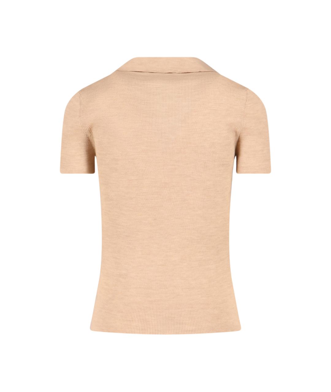MAX MARA Бежевая шерстяная футболка, фото 2