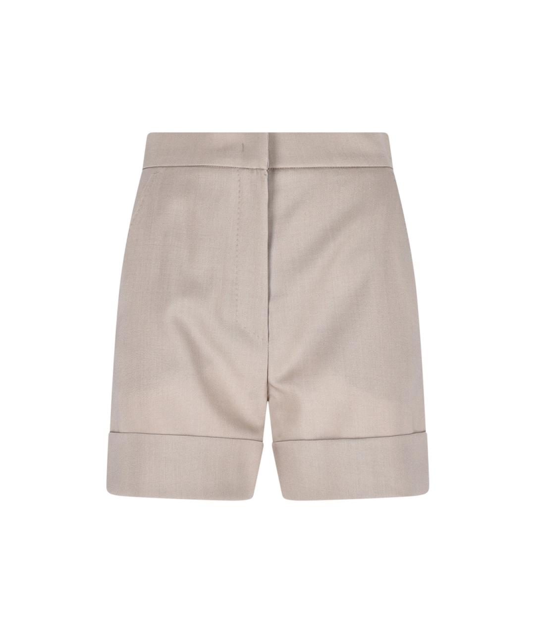 MAX MARA Бежевые шерстяные шорты, фото 1