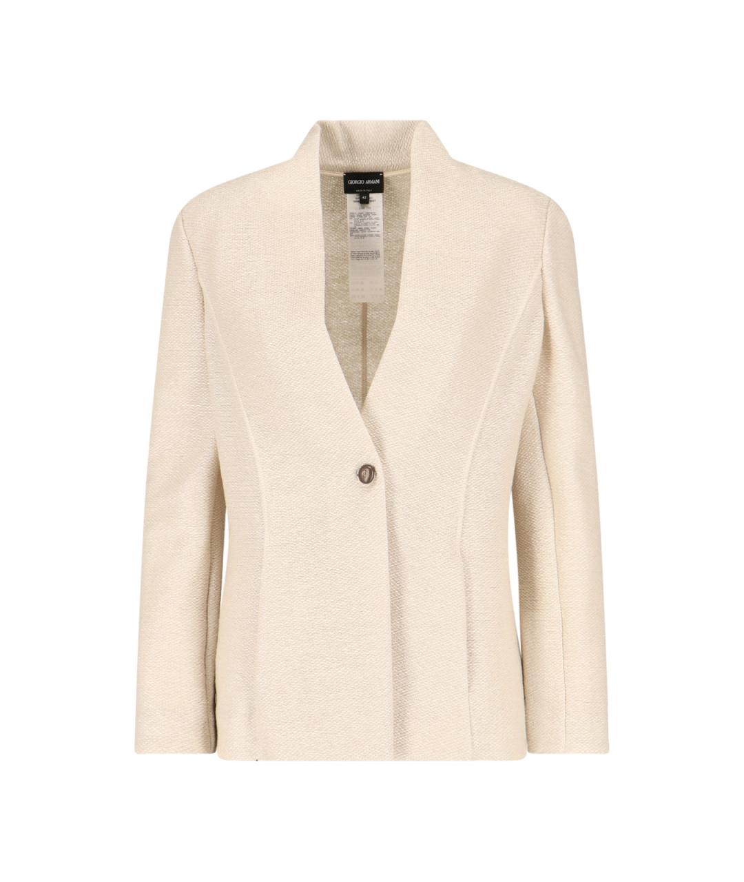 GIORGIO ARMANI Белый хлопковый жакет/пиджак, фото 1