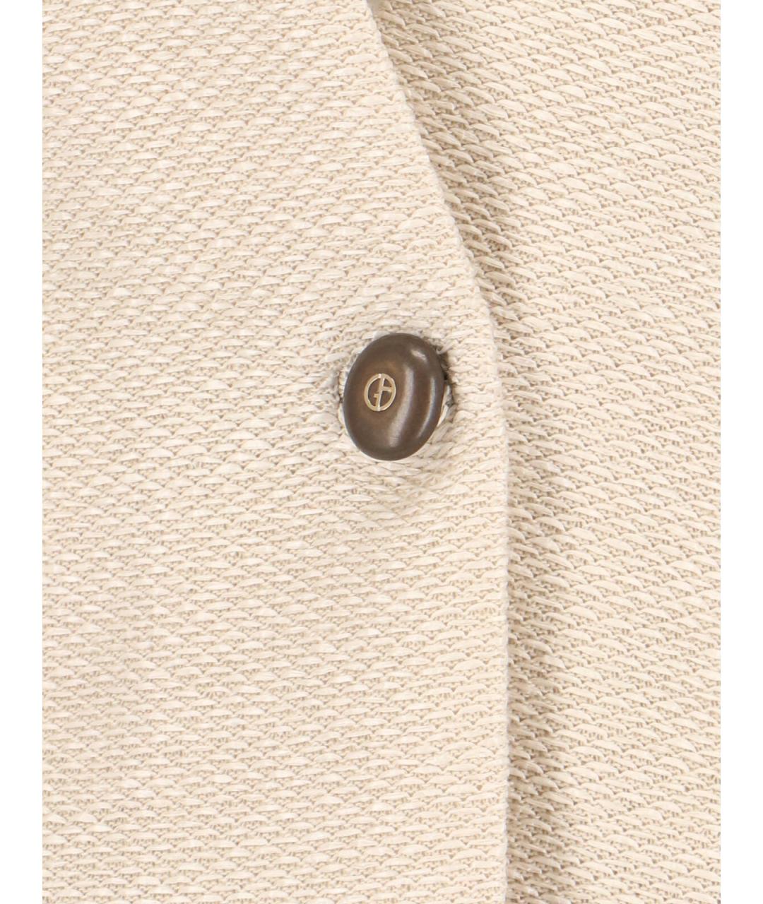 GIORGIO ARMANI Белый хлопковый жакет/пиджак, фото 4