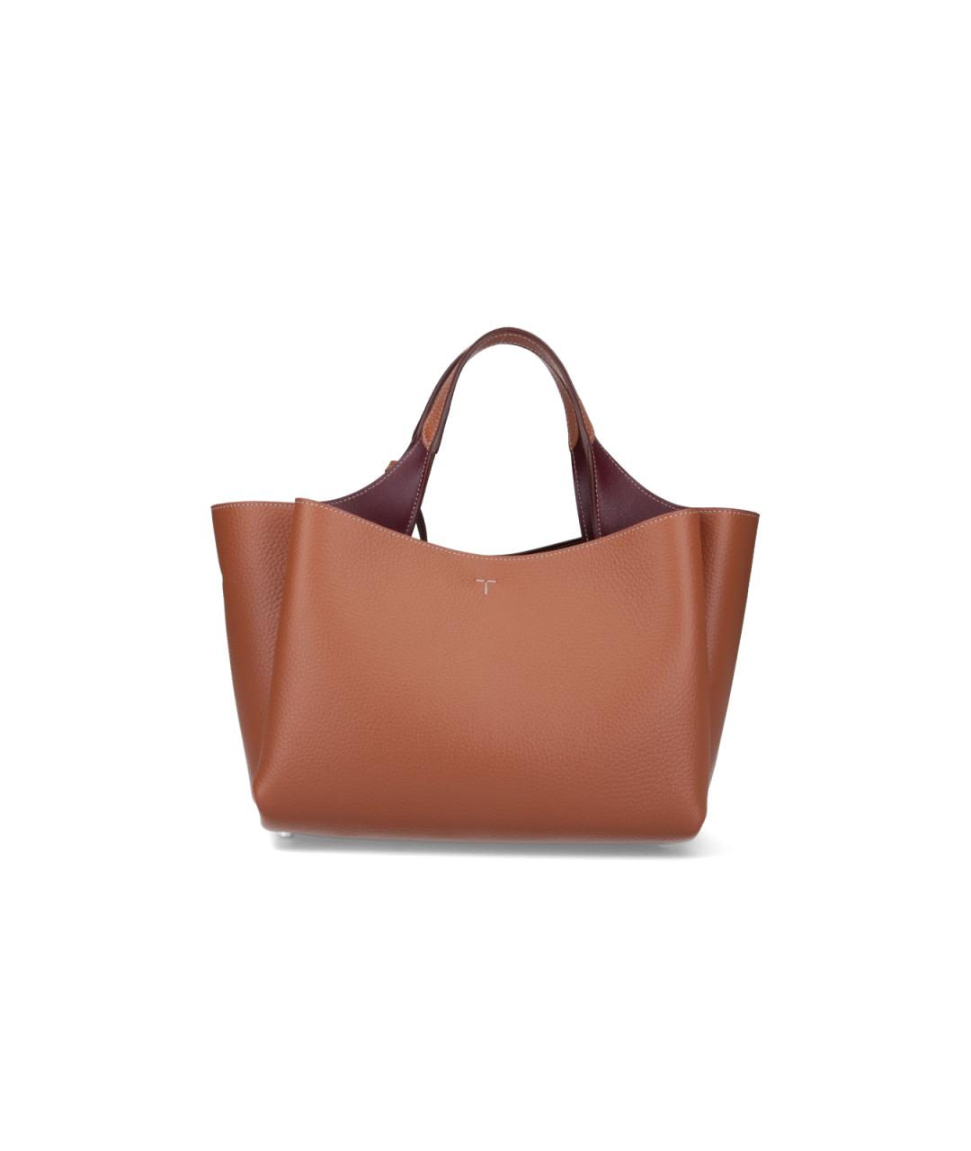 TOD'S Коричневая кожаная сумка тоут, фото 3