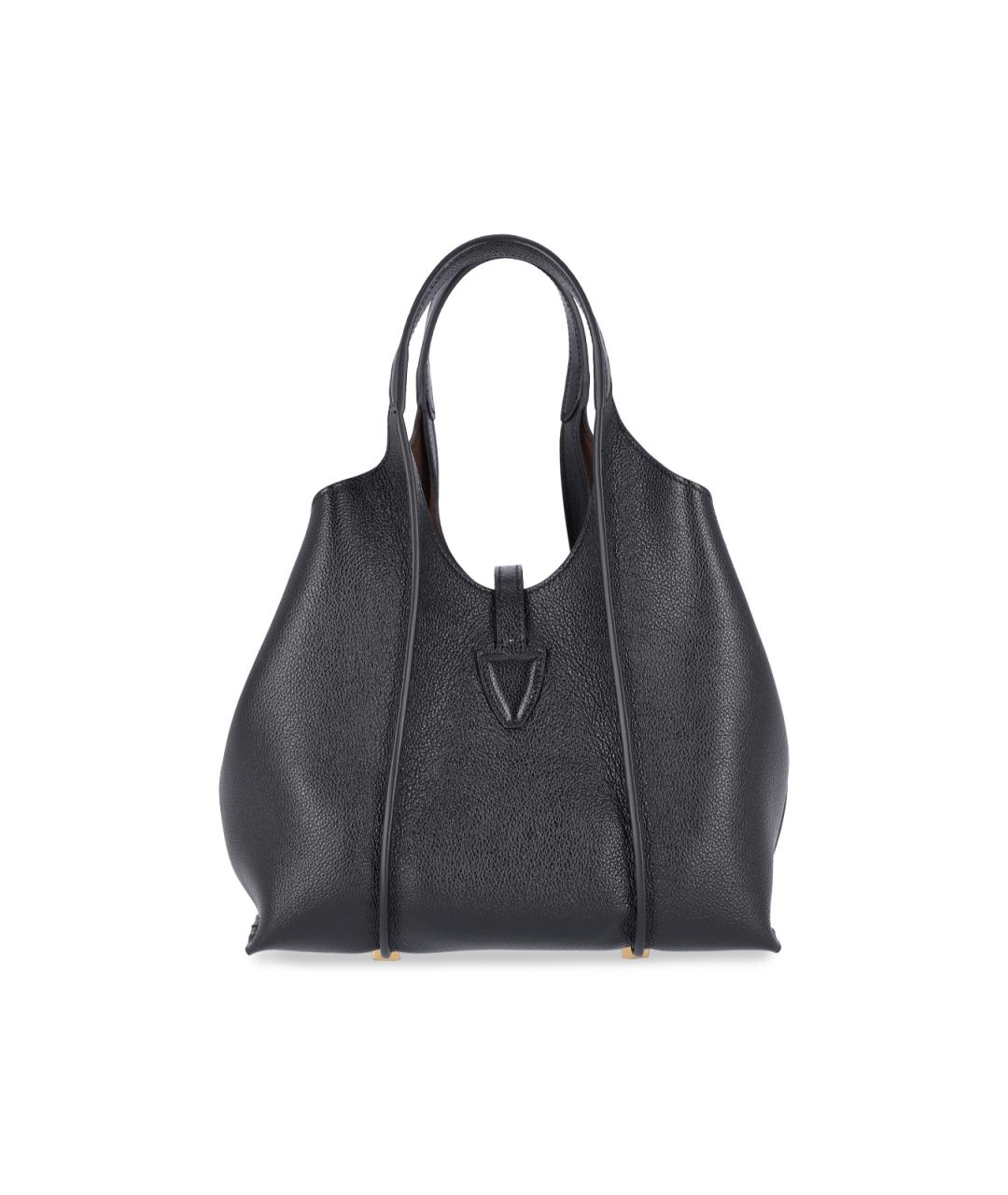 TOD'S Черная кожаная сумка тоут, фото 3