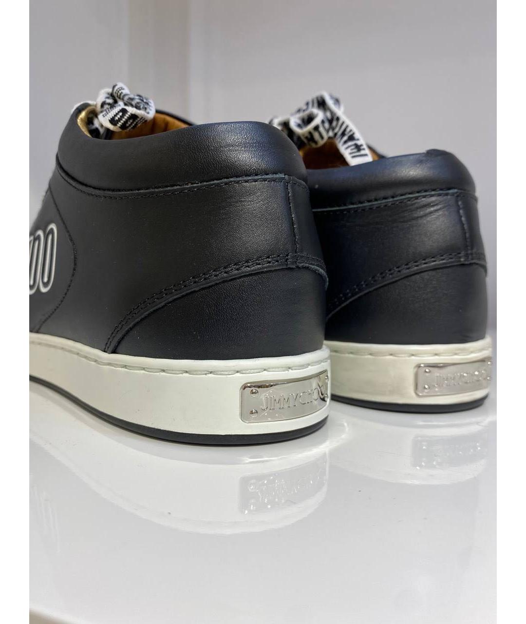 JIMMY CHOO Черные кожаные кеды, фото 3