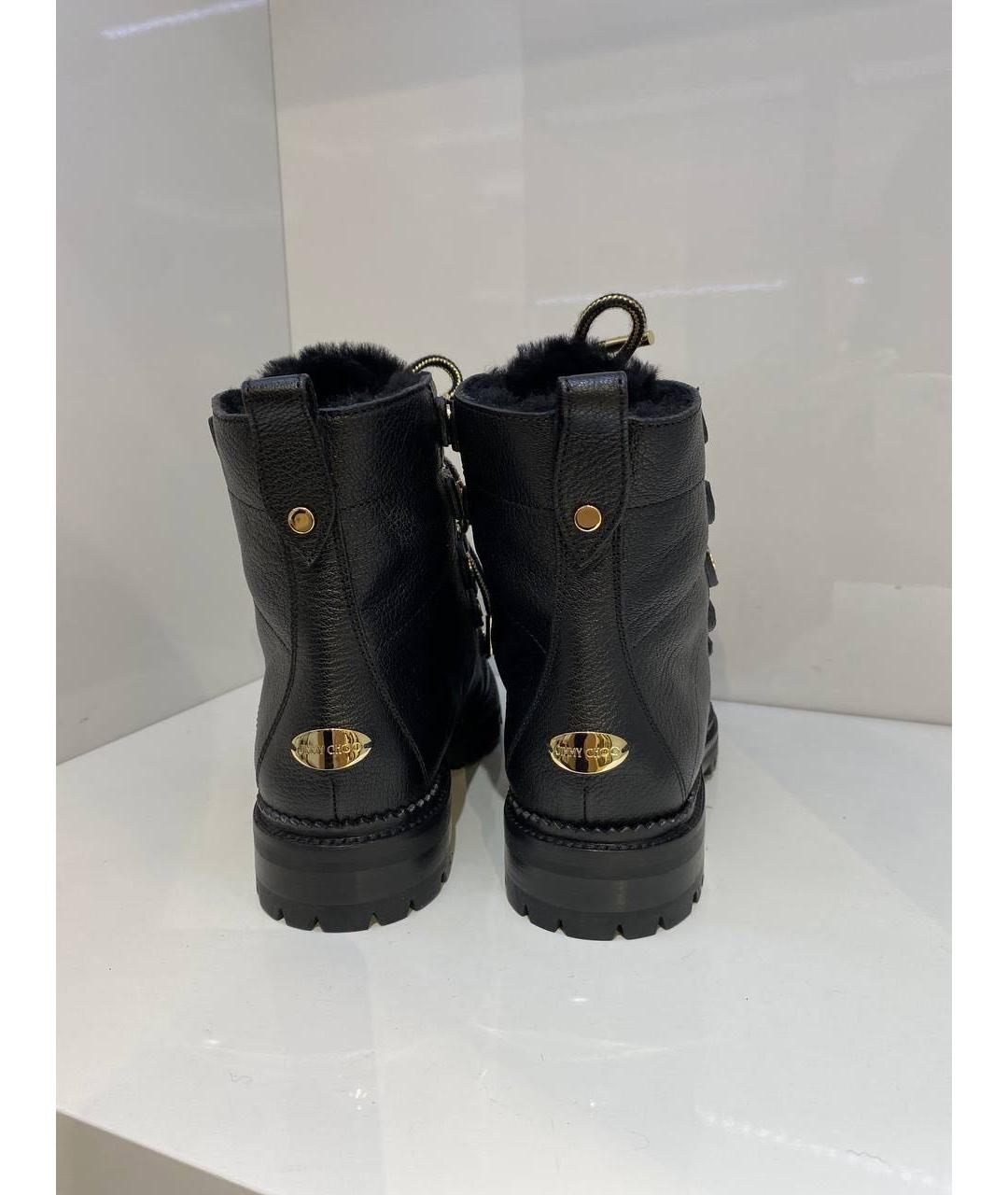 JIMMY CHOO Черные кожаные ботинки, фото 3