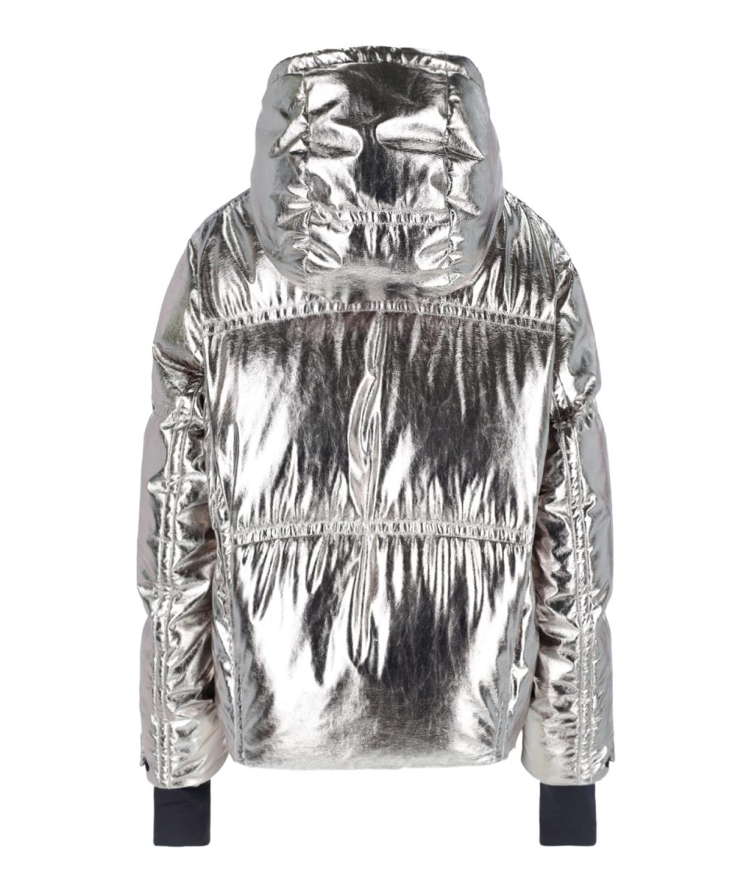 MONCLER GRENOBLE Серебрянный полиэстеровый пуховик, фото 2