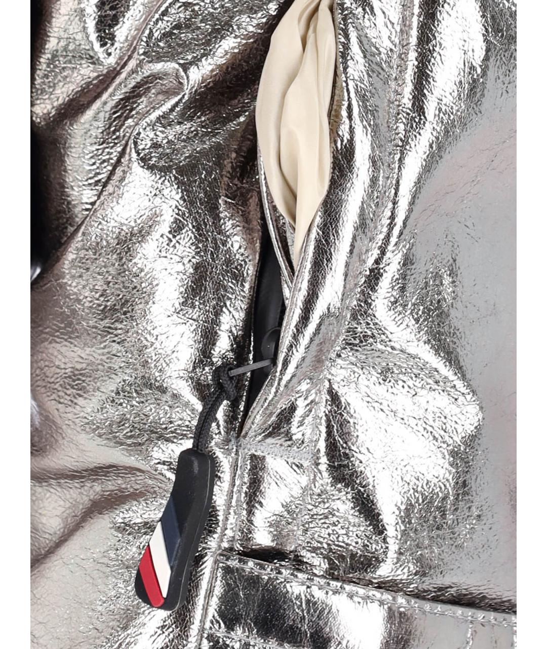 MONCLER GRENOBLE Серебрянный полиэстеровый пуховик, фото 3