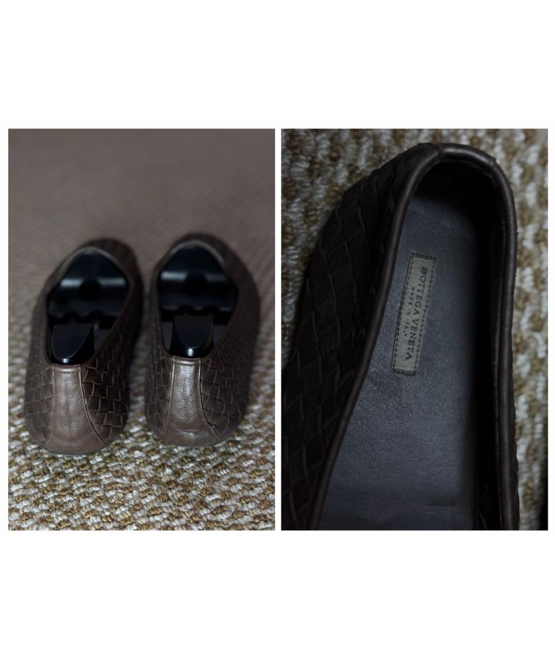 BOTTEGA VENETA Коричневые кожаные лоферы, фото 7