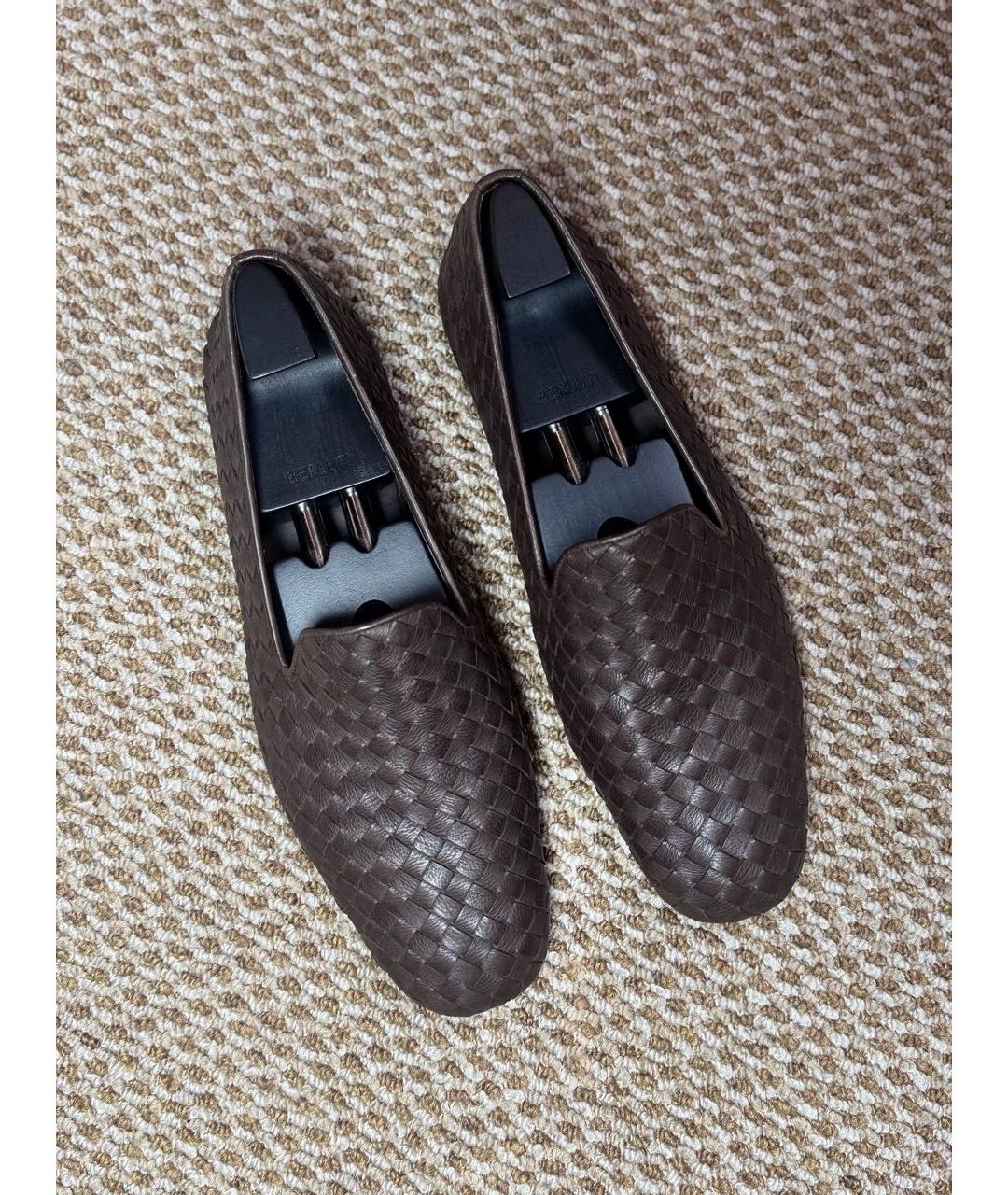 BOTTEGA VENETA Коричневые кожаные лоферы, фото 4