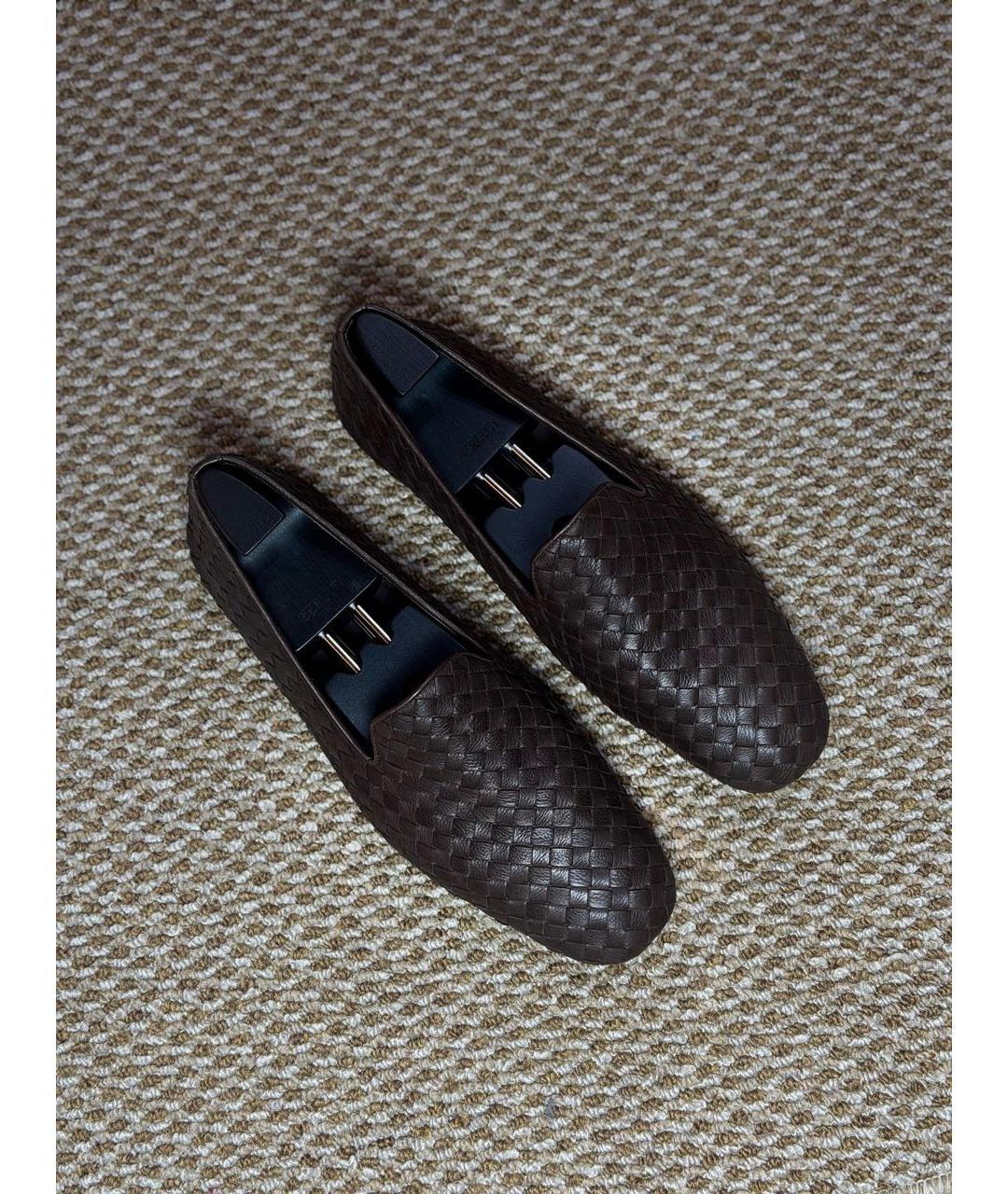 BOTTEGA VENETA Коричневые кожаные лоферы, фото 2