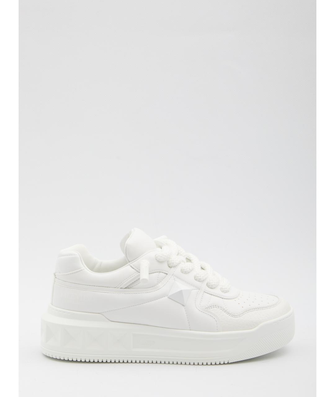 VALENTINO Белые кожаные низкие кроссовки / кеды, фото 6