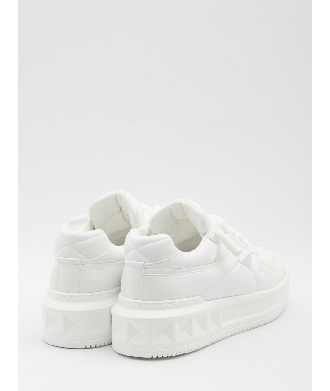 VALENTINO Белые кожаные низкие кроссовки / кеды, фото 3