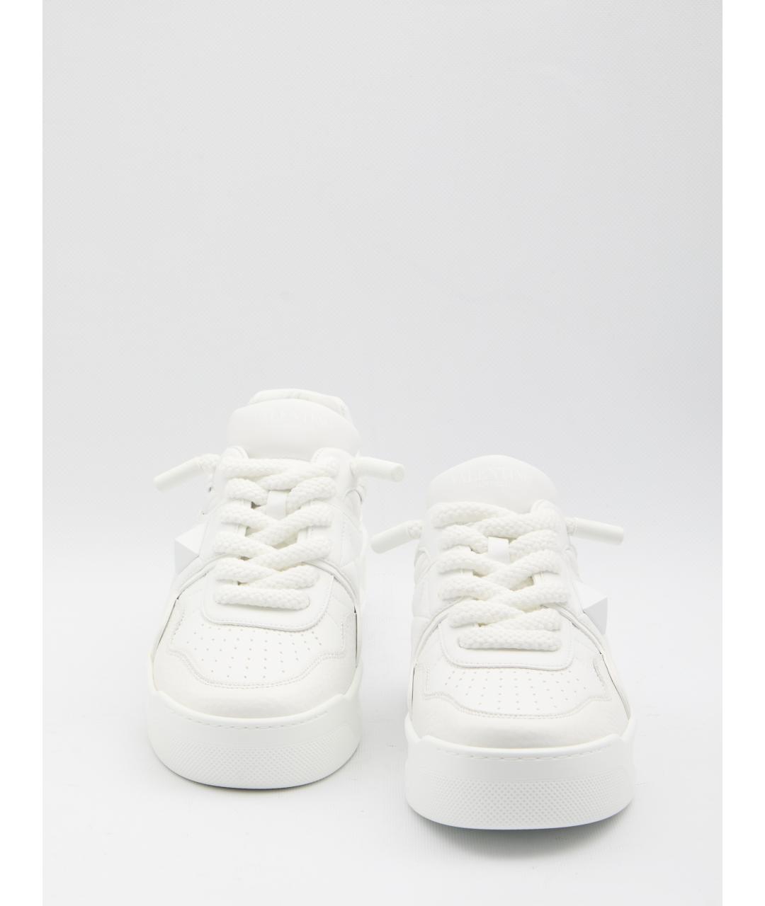VALENTINO Белые кожаные низкие кроссовки / кеды, фото 5