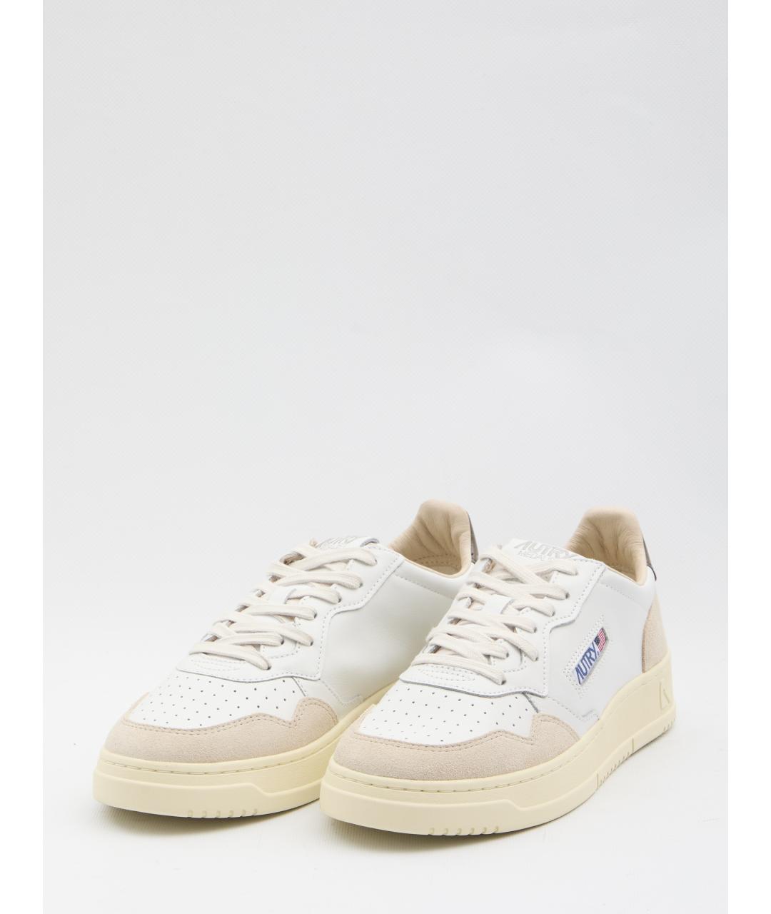AUTRY Белые кожаные низкие кроссовки / кеды, фото 2