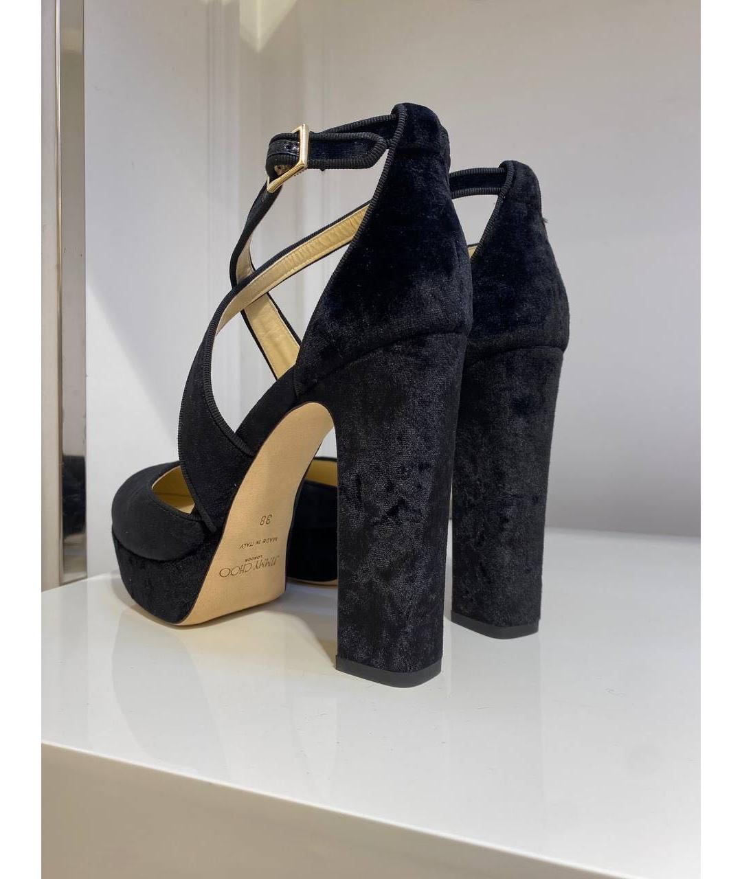 JIMMY CHOO Черные бархатные туфли, фото 3