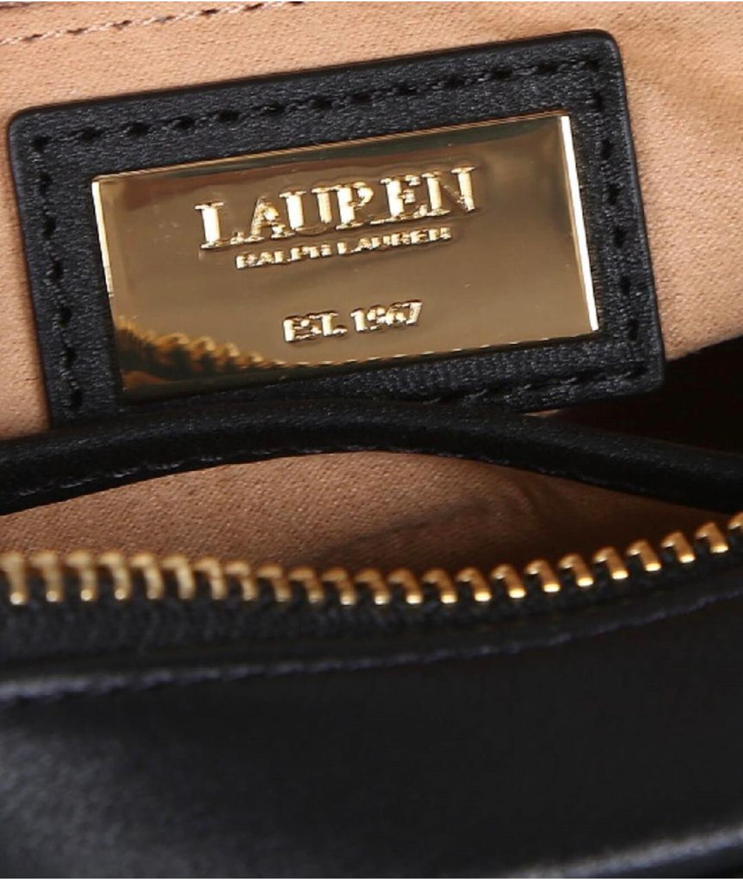 RALPH LAUREN Черная кожаная сумка через плечо, фото 4