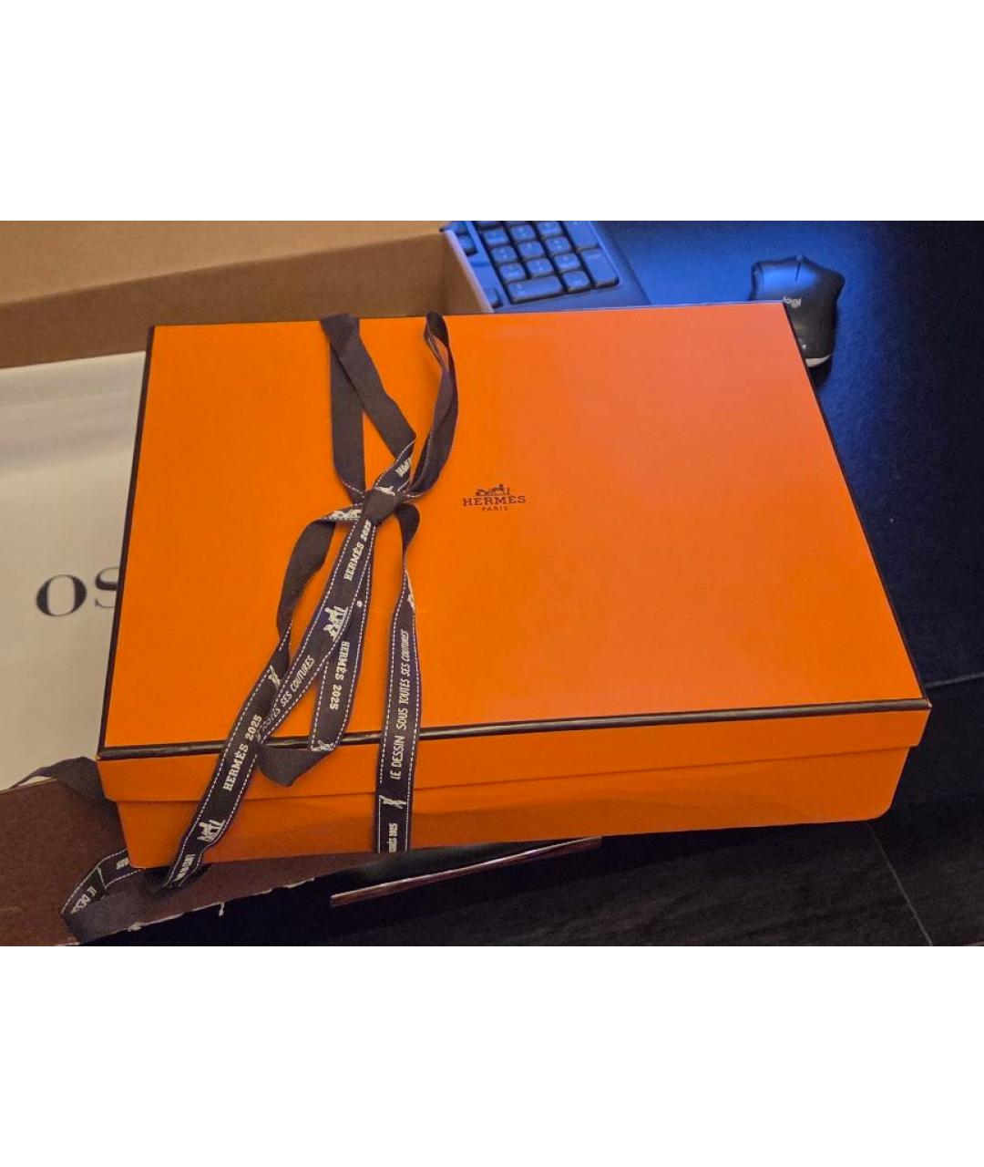 HERMES Черные кожаные шлепанцы, фото 8