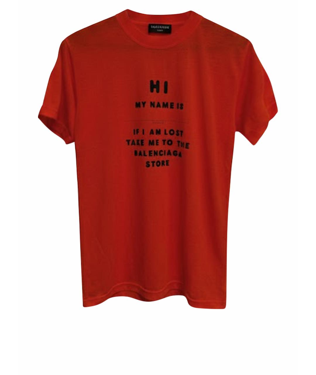 BALENCIAGA Оранжевая хлопковая футболка, фото 1