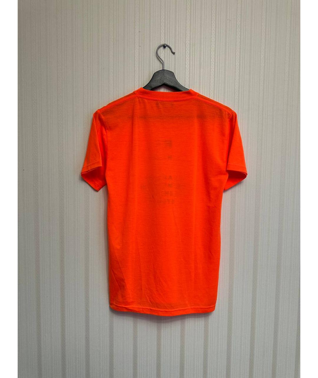 BALENCIAGA Оранжевая хлопковая футболка, фото 3