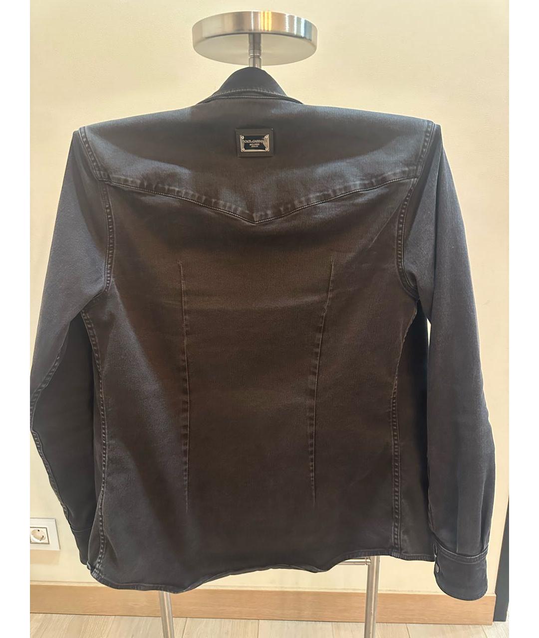 DOLCE&GABBANA Черная хлопковая кэжуал рубашка, фото 2