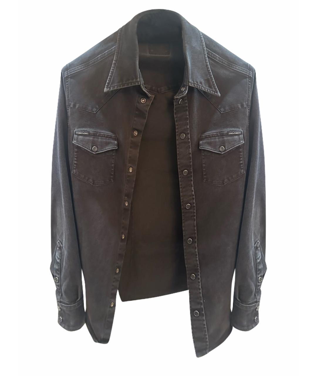 DOLCE&GABBANA Черная хлопковая кэжуал рубашка, фото 3