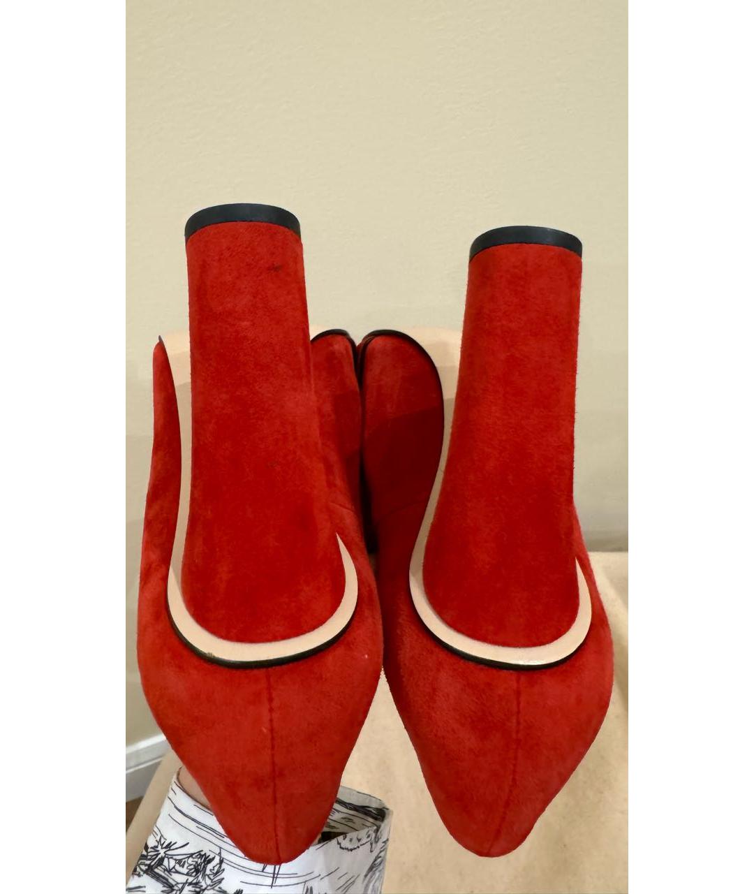 GUCCI Красные замшевые туфли, фото 5