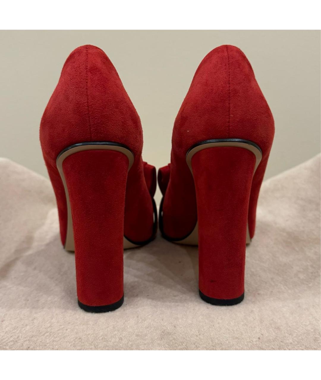 GUCCI Красные замшевые туфли, фото 4