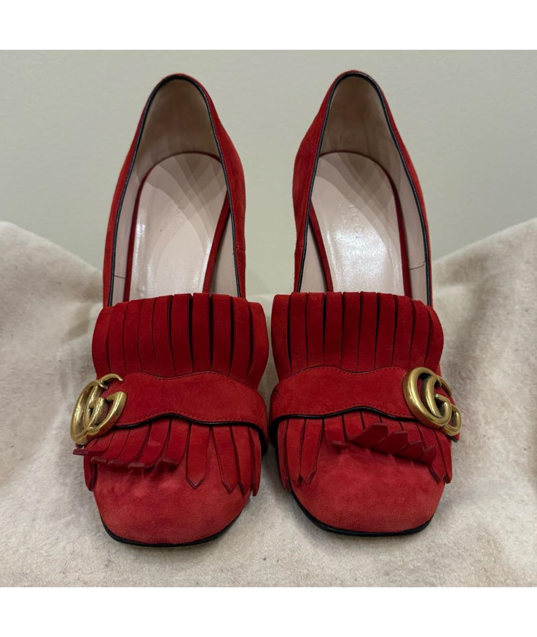 GUCCI Красные замшевые туфли, фото 2