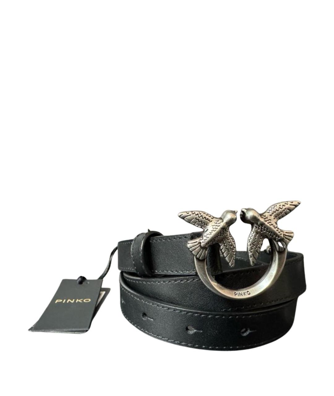 PINKO Черный кожаный ремень, фото 1
