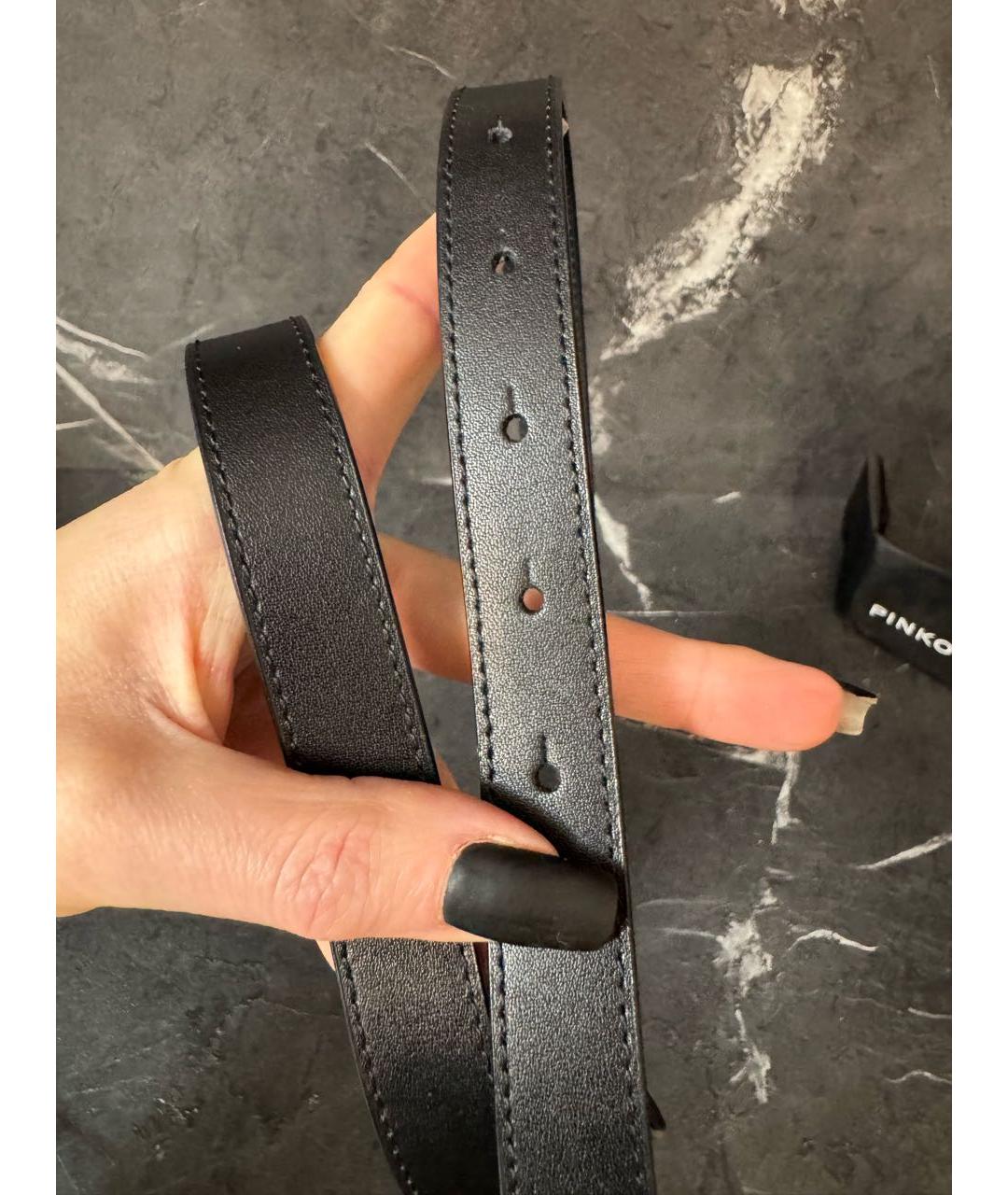 PINKO Черный кожаный ремень, фото 8
