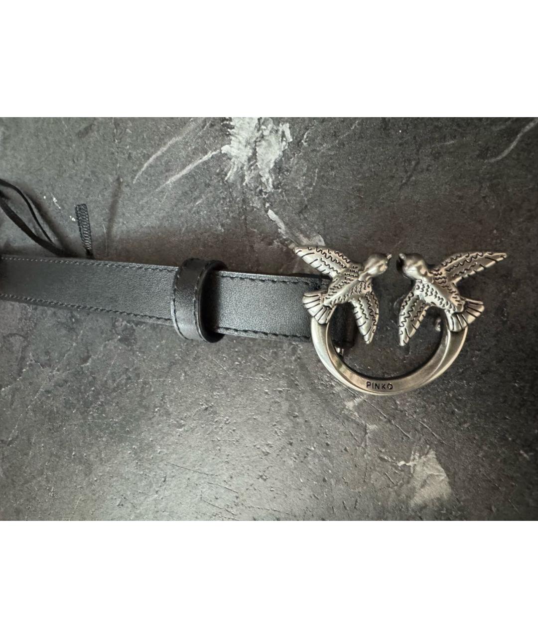 PINKO Черный кожаный ремень, фото 2