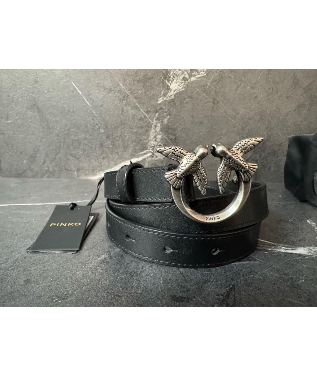 PINKO Черный кожаный ремень, фото 9