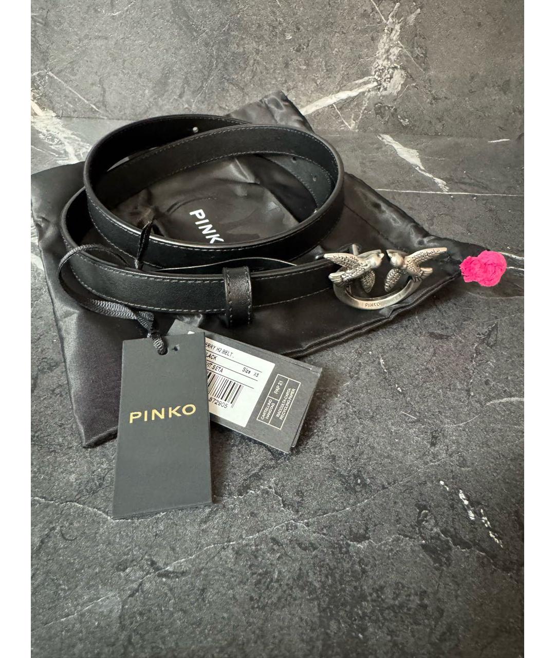 PINKO Черный кожаный ремень, фото 6