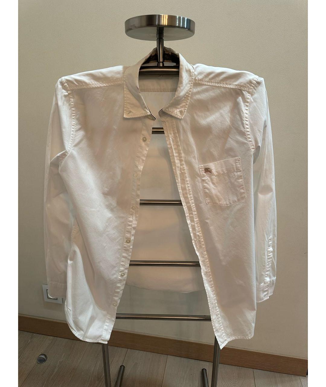 BURBERRY Белая хлопковая классическая рубашка, фото 3