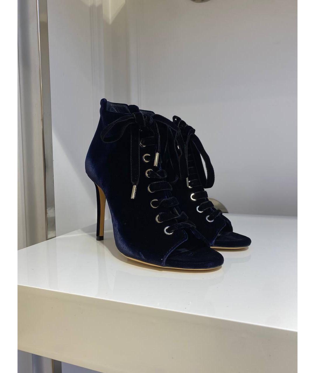 JIMMY CHOO Темно-синие бархатные ботильоны, фото 4