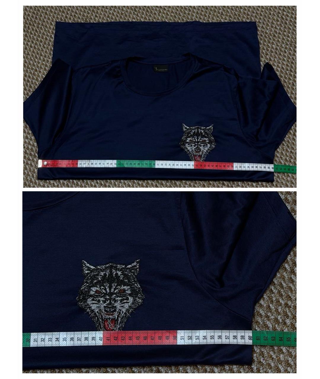 BILLIONAIRE Синяя хлопковая футболка, фото 7