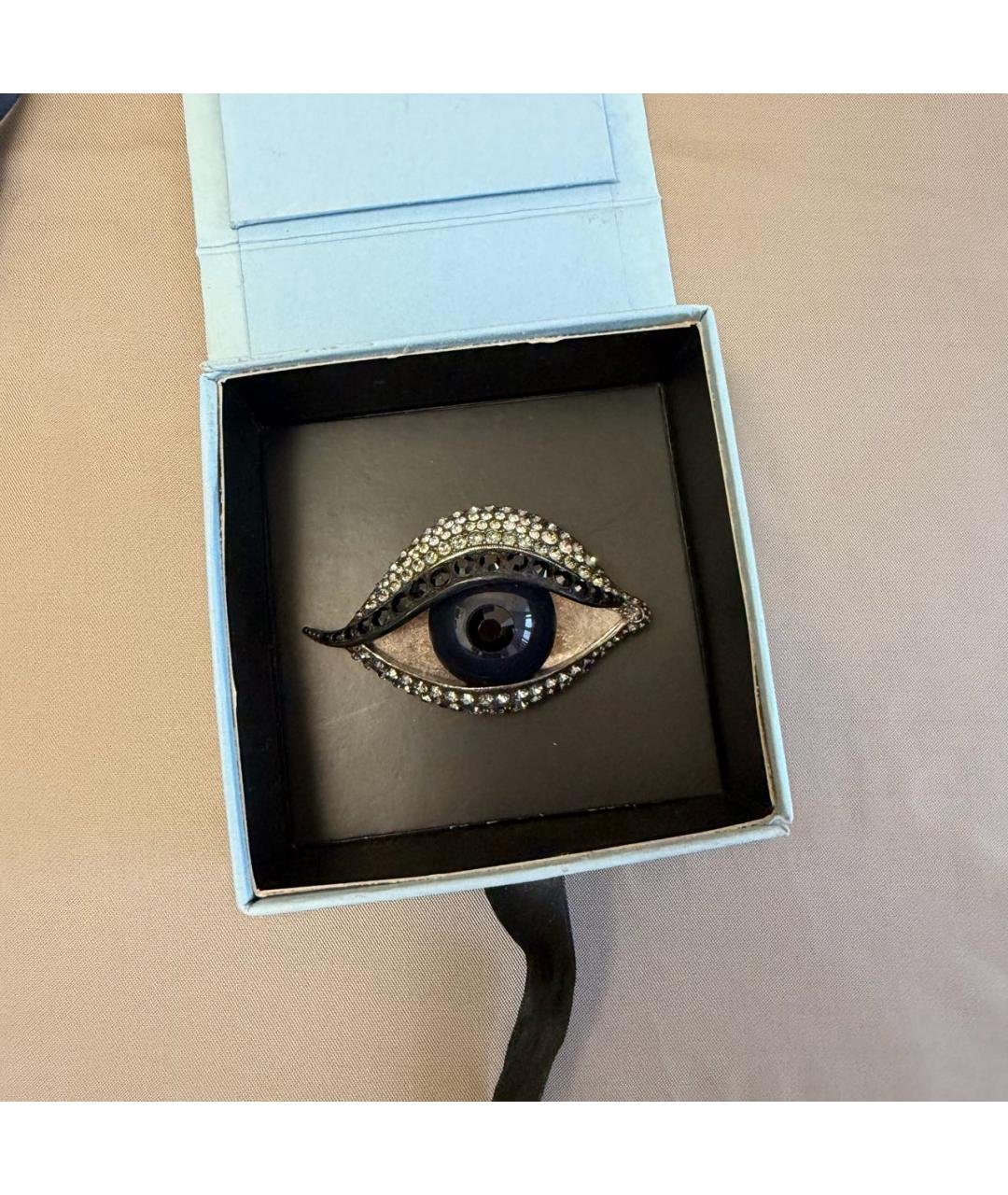 LANVIN Черная металлическая булавка / брошь, фото 5